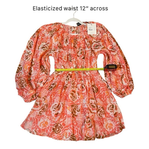 NWT Tanya Taylor’s Balloon Sleeve York Minidress. Color Guavm Multi. Size 0 - Picture 10 of 16